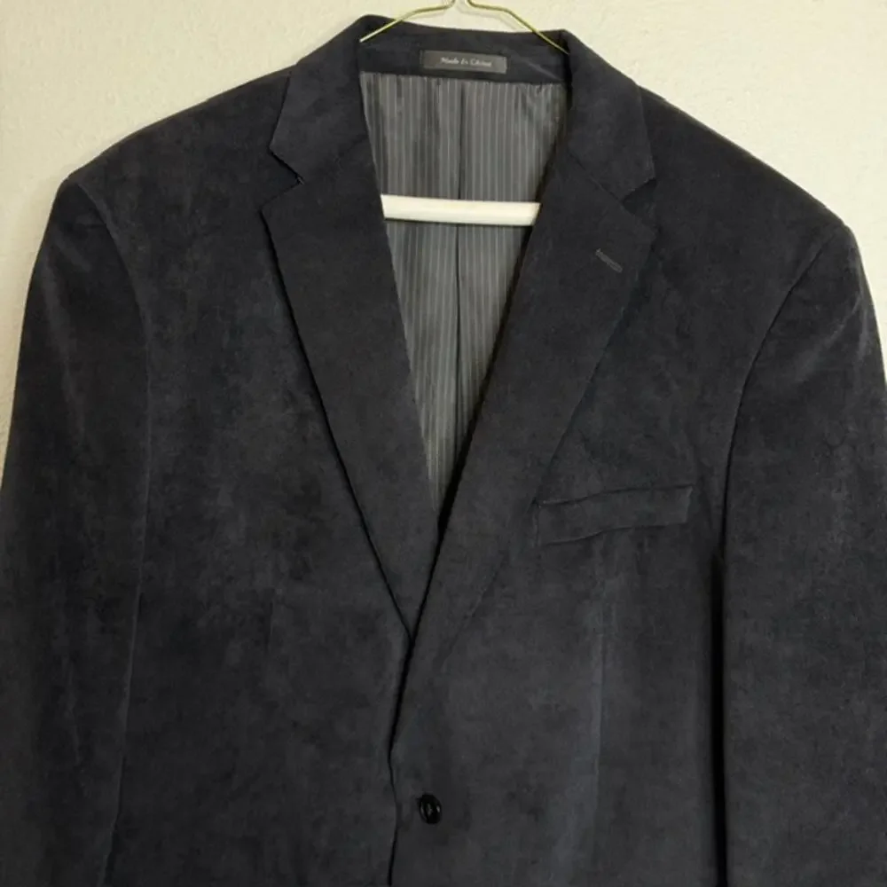 Calvin Klein Men’s 46L Black Corduroy Blazer Sport Coat 2 Button Stretch